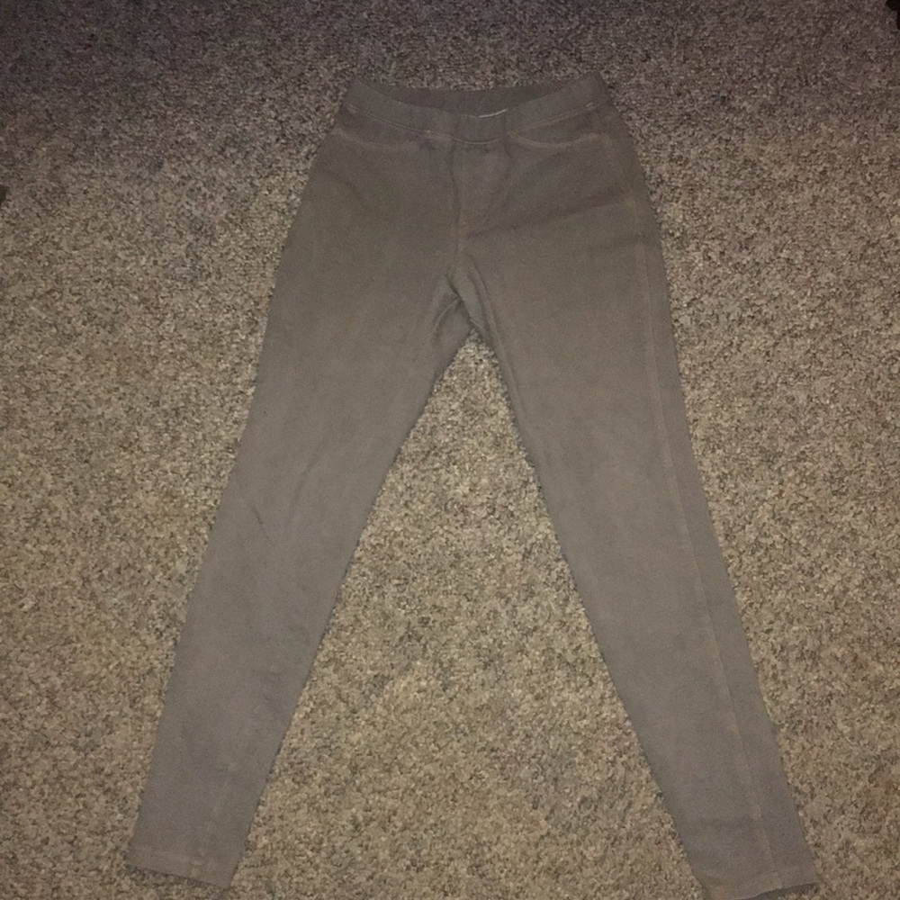 Grey, brown stitching, size small Jeggings